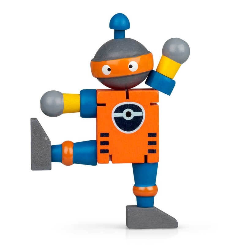 Wooden Flexi Robot (Colour May Vary - One sent at Random)