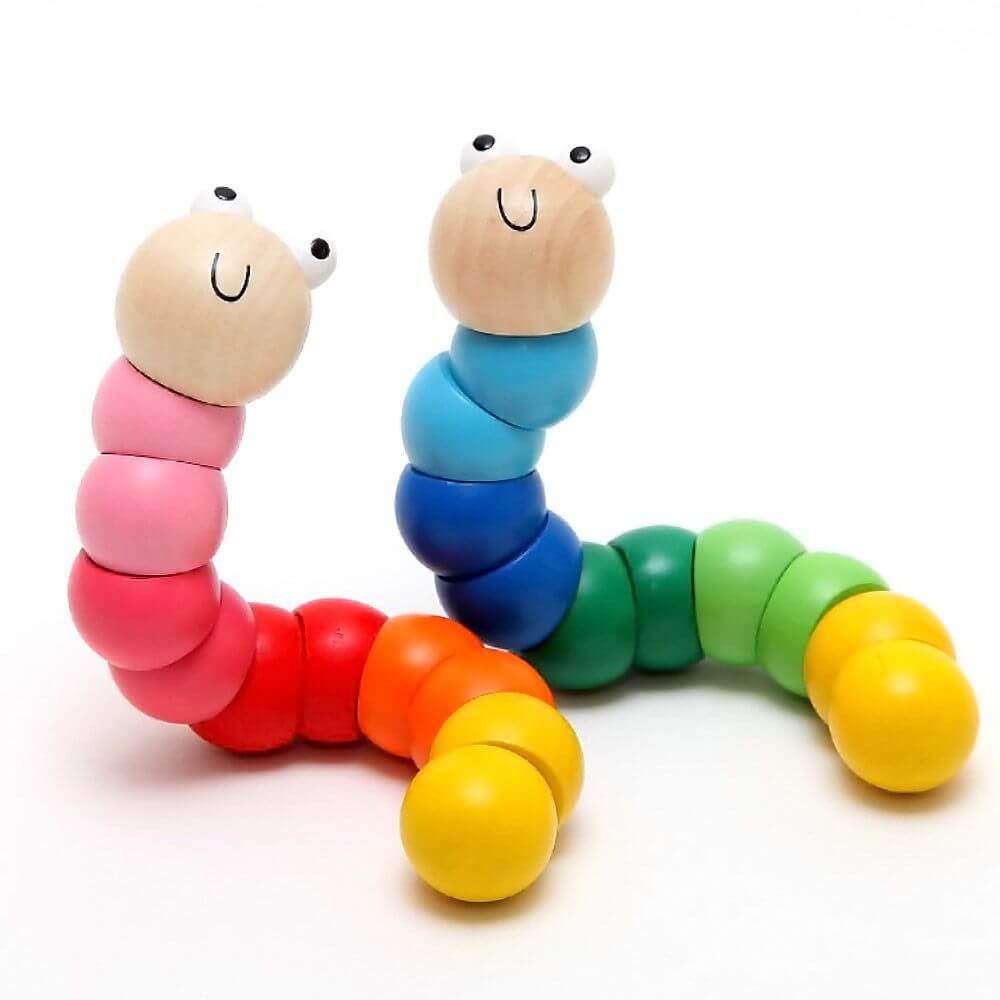 Woody the Worm Wooden Twisting Block Toy